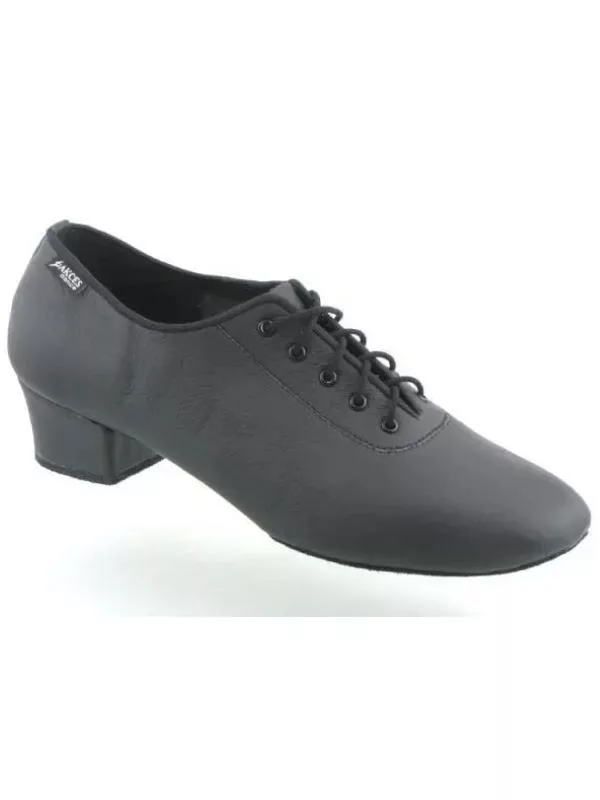 Męskie buty do tańca latino Akces Dance ML-01/1 – Czarna skóra naturalna
