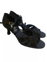 Akces Dance X4 – Profesjonalne Damskie Buty do Tańca Latino, czarna satyna