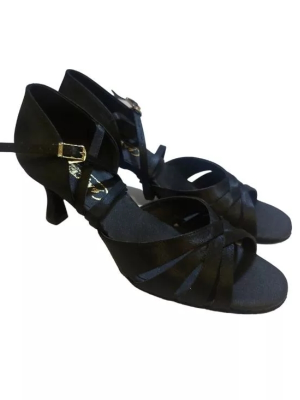 Akces Dance X4 – Profesjonalne Damskie Buty do Tańca Latino, czarna satyna