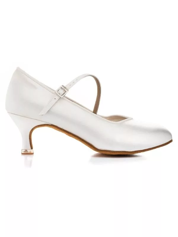 BD Dance 138 – Damskie Buty do Tańca Standardowego | Biała Satyna | nieskazitelna biel