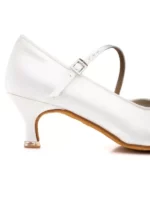 BD Dance 138 – Damskie Buty do Tańca Standardowego | Biała Satyna | nieskazitelna biel