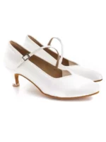 BD Dance 138 – Damskie Buty do Tańca Standardowego | Biała Satyna | nieskazitelna biel