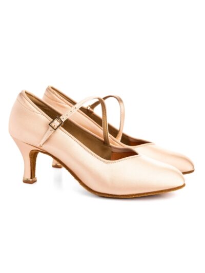 BD Dance 138 – Damskie Buty do Standardu | Jasnocielista Satyna | Profesjonalne Buty do Tańca Standardowego