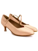 BD Dance 138 – Damskie Buty do Standardu | Jasnocielista Satyna | Profesjonalne Buty do Tańca Standardowego