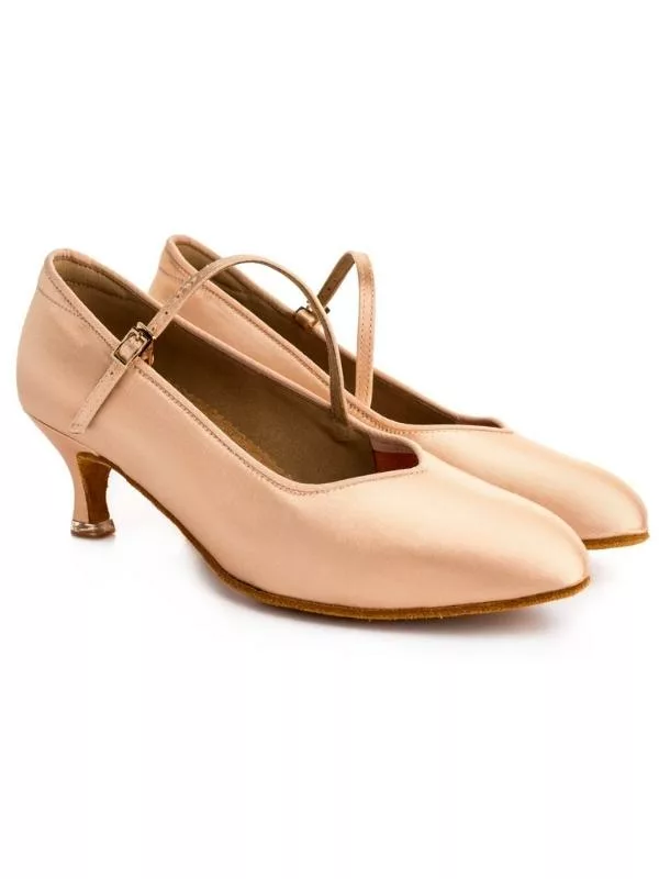 BD Dance 138 – Damskie Buty do Standardu | Jasnocielista Satyna | Profesjonalne Buty do Tańca Standardowego