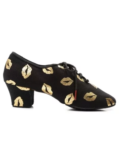 Damskie buty treningowe do tańca BD Dance Style T1-B w edycji Gold Kiss ze złotym wzorem