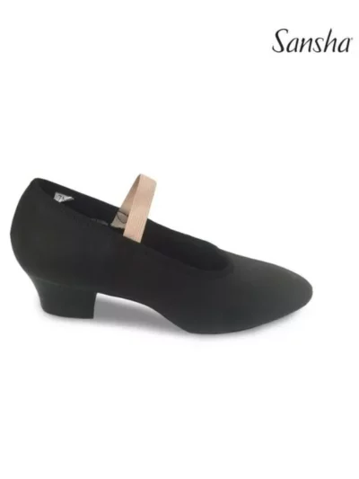 Buty do tańca na stabilnym 4-centymetrowym obcasie typu klocek, model Sansha Tisha.
