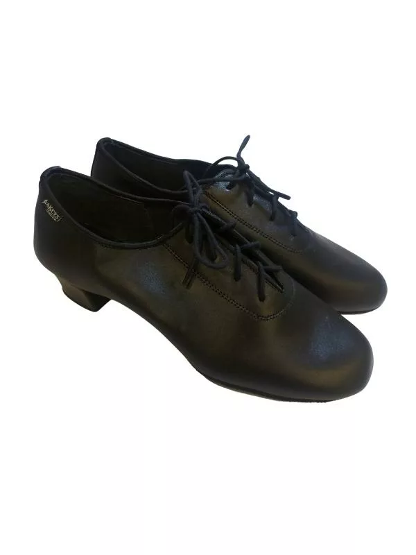 Męskie buty do tańca latino Akces Dance ML-01/1 – Czarna skóra naturalna