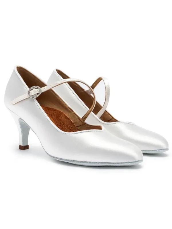 Damskie buty do tańca standardowego IDS ICS Vista - White Satin
