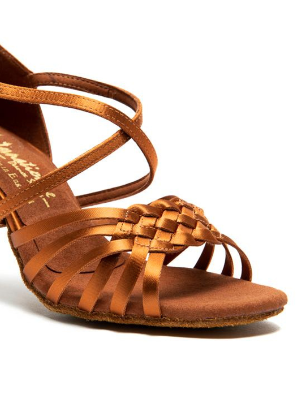 IDS Elena Tan Satin – Profesjonalne Buty do Tańca Latino | International Dance Shoes