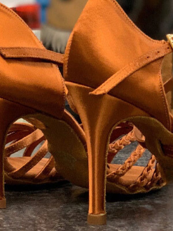 Buty Damskie IDS Elena Satyna – Cieliste Buty do Latino
