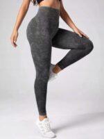 Legginsy Sportowe z Wysokim Stanem Scrunch – Marszczenie Podkreślające Pośladki