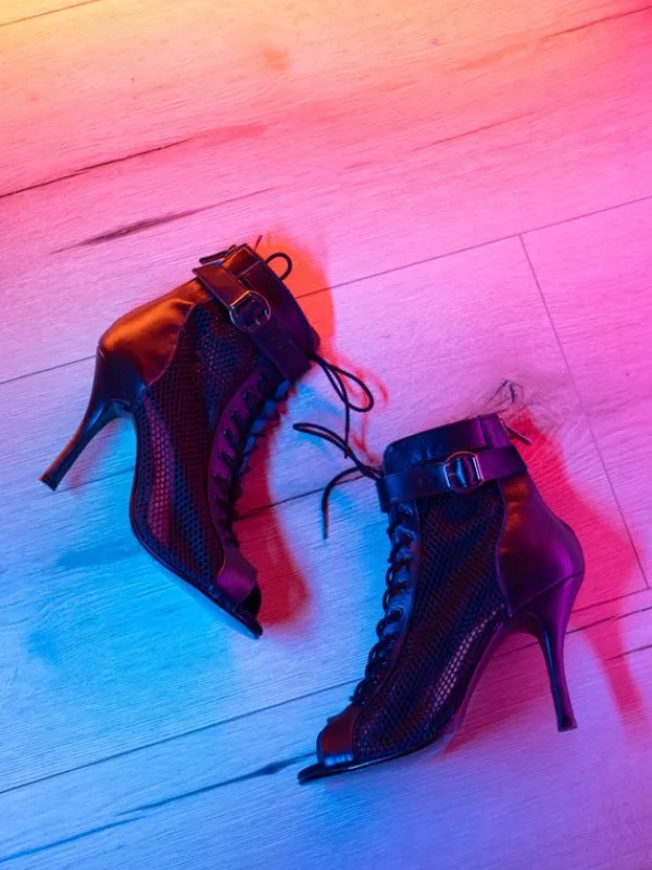 Akces Dance Liza – Profesjonalne Buty High Heels do Tańca | Czarne | siateczka