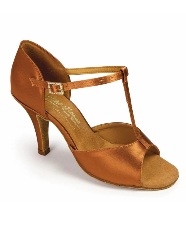 IDS LTB Tan Satin – Profesjonalne Buty do Tańca Latino | International Dance Shoes