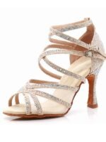 Damskie Buty do Tańca Latino Baile Rachel – Satyna, Cyrkonie
