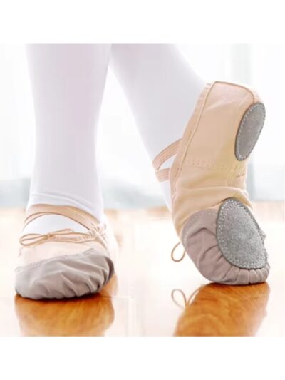 Baletki materiałowe STAR wzmocnione skórą