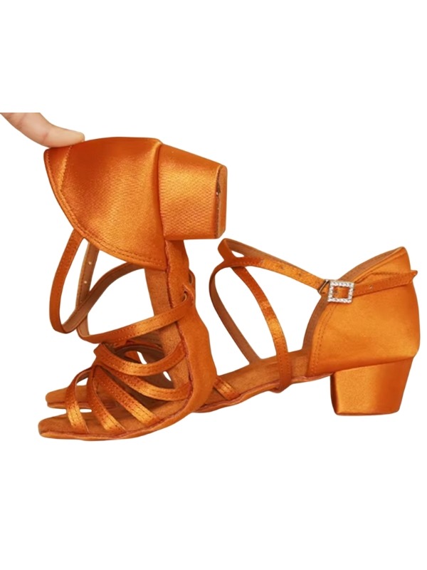 Buty taneczne dziewczęce Baile X białe – obcas klocek