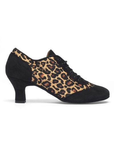 Damskie buty taneczne w panterkę i czarny zamsz Rumpf 9431