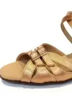 Buty Dziewczęce Kozdra 25D – Jasna Satyna Obcas Klocek z Regulacją