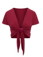 Damski wiązany top do tańca Rumpf Liberta RU3850 – Czarny top treningowy