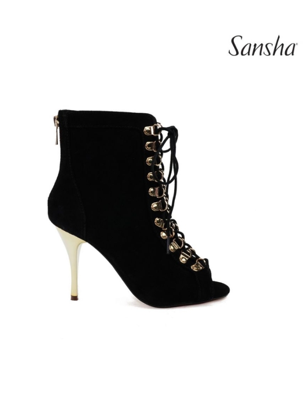 Buty do Tańca High Heels Sansha Parklane BH372364LS – Czarne Zamszowe Szpilki Taneczne
