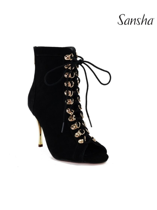 Buty do Tańca High Heels Sansha Parklane BH372364LS – Czarne Zamszowe Szpilki Taneczne