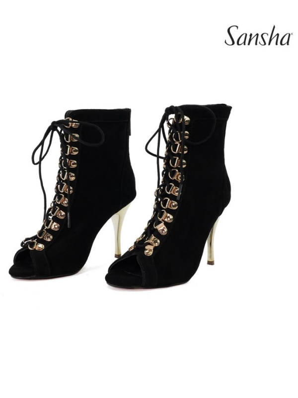 Buty do Tańca High Heels Sansha Parklane BH372364LS – Czarne Zamszowe Szpilki Taneczne