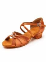 Buty taneczne dziewczęce Baile, cieliste – regulowane klamry, obcas klocek 3,5 cm