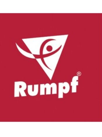 Oficjalne logo niemieckiej marki Rumpf, producenta butów i odzieży tanecznej.