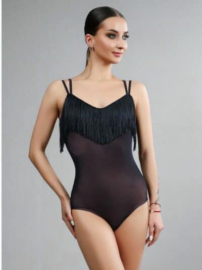 Body Damskie Grand Prix Severina BGL17xx – Czarne z Siateczką i Frędzlami