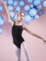Body Dziewczęce Grand Prix Spot TWL17xx – Czarne na Ramiączkach z Siateczką w Gwiazdki
