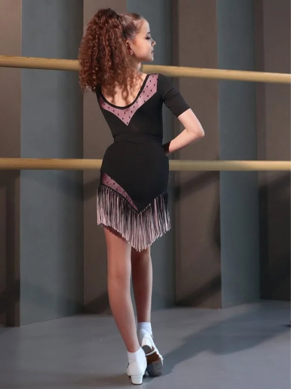 Body Dziewczęce Grand Prix Elise CCL62xx – Czarne z Siateczką w Serca
