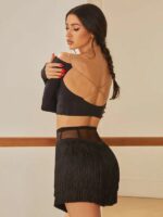 Top do Latino ZYM Line Crop Top 25105 – Czarna Sportowa Bluzka Treningowa