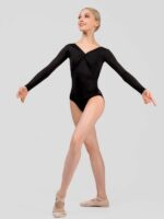 Body Damskie Grand Prix Primrose ILL88xx – Czarne Taneczne z Flokowaną Siateczką