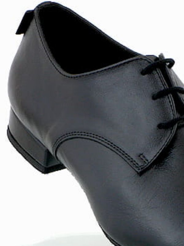 Eleganckie czarne buty do tańca dla chłopca z gładkiej skóry naturalnej Akces Dance.