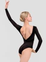 Body Damskie Grand Prix Primrose ILL88xx – Czarne Taneczne z Flokowaną Siateczką