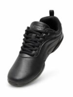 Sneakersy do Tańca Rumpf Discofox 1630 – Czarne Skórzane Buty Treningowe