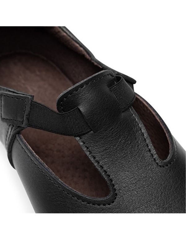 Buty Ludowe Rumpf Liz 1045 – Czarne Skórzane Charakterki niskie