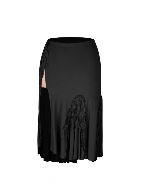 Spódnica do Latino ZYM Gush Fringe Skirt 25014 – Czarna z Frędzlami
