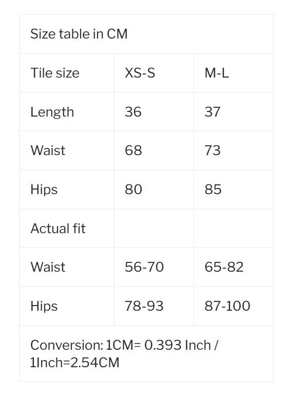 tabela rozmiarów Zym Dance Style model fit me wrap skirt