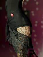 Ażurowa Chusta do Latino FD Company PK-991/1 – Czarny Szal z Frędzlami Flamenco