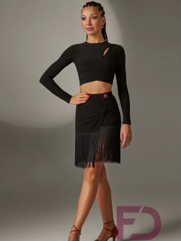Top do Latino FD Company TP-1307 Damski – Czarna Bluzka Treningowa Crop Top