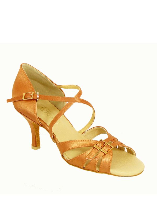 Buty do Latino Akces Dance PAS2-101 – Ciemnocieliste Satynowe Sandały Turniejowe
