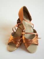 Buty do Latino Akces Dance X-4 – Ciemnocieliste Satynowe Sandały Turniejowe