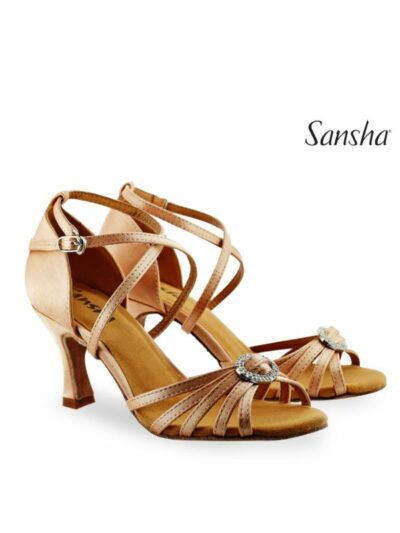 Buty do Latino Sansha Barbara BR31038S Damskie – Satynowe Sandały Taneczne