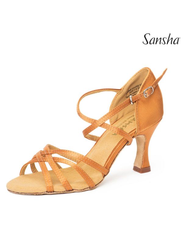 Buty do Salsy Sansha Rosa BR31007S Damskie – Satynowe Sandały Taneczne