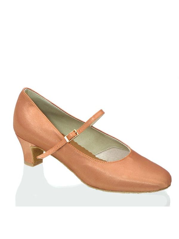 Buty Dziewczęce do Tańca STD 02 Ciemnocieliste Satyna Obcas Kuban 4cm