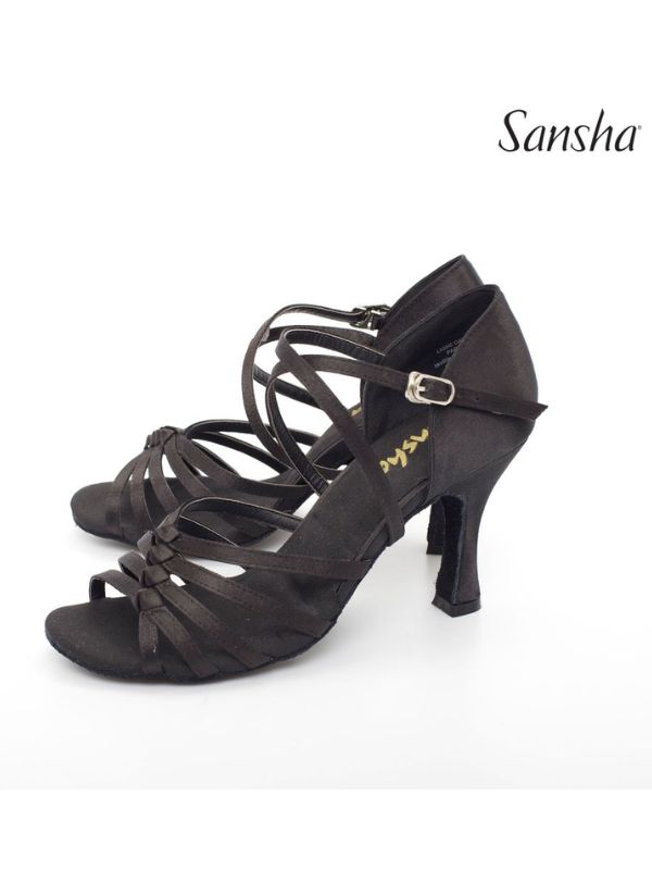Buty do Latino Sansha Lena BR33047S Damskie – Satynowe Sandały Taneczne