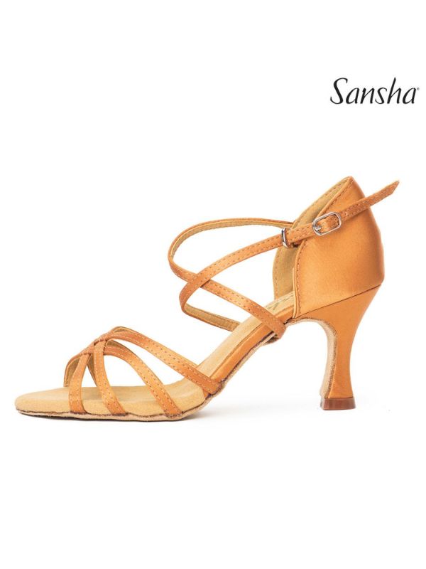 Buty do Salsy Sansha Rosa BR31007S Damskie – Satynowe Sandały Taneczne