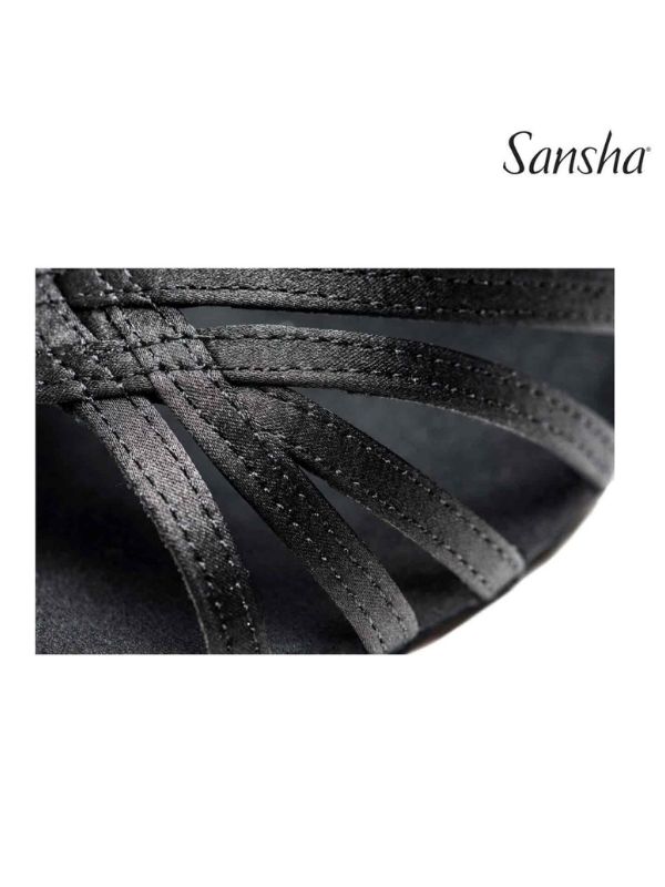 Buty do Latino Sansha Juanita BR31028S Damskie – Cieliste Satynowe Sandały T-Bar